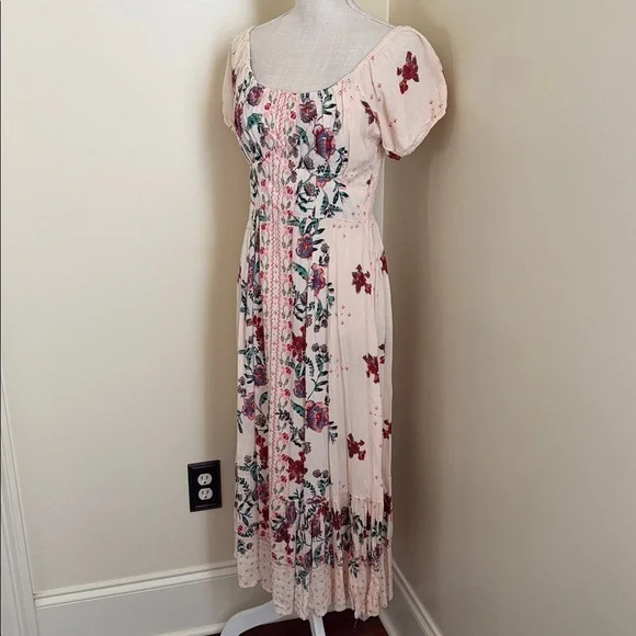 Angie Cream Floral Midi Dress - Picture 8 of 14